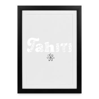 Tahiti (white) - Framed poster (27 × 37 cm) - black - Front