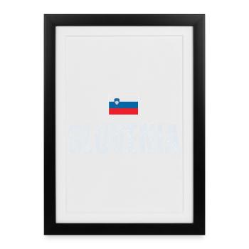 Drapeau slovène, patriote slovène - Affiche encadrée (27 × 37 cm) - noir - Devant