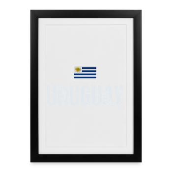 J'aime l'Uruguay, fabriqué en Uruguay - Affiche encadrée (27 × 37 cm) - noir - Devant