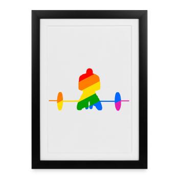 Cadeau d’haltérophilie coloré - Affiche encadrée (27 × 37 cm) - noir - Devant