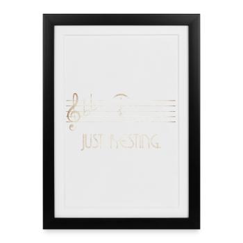 Just Resting Music Silhouette - Framed poster (27 × 37 cm) - black - Front