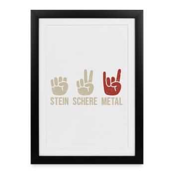 Ciseaux de pierre Groupe de métal Musique heavy metal - Affiche encadrée (27 × 37 cm) - noir - Devant