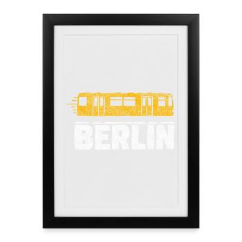 Berlin Tram Graphic - Framed poster (27 × 37 cm) - black - Front