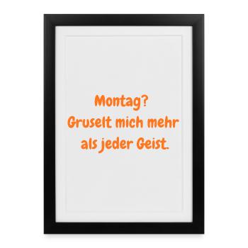 Monday Horror – Funny Halloween Saying - Framed poster (27 × 37 cm) - black - Front