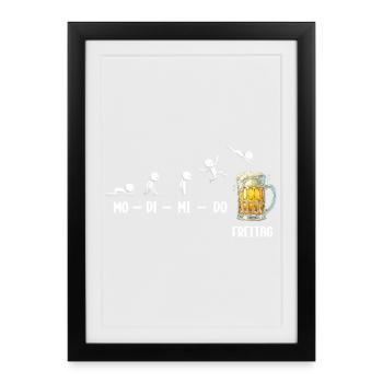 Vendredi week-end Amateurs de bière Buveurs de bière - Affiche encadrée (27 × 37 cm) - noir - Devant
