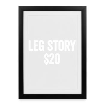 Leg Story $20 Amputee Funny A Leg Amp - Framed poster (27 × 37 cm) - black - Front