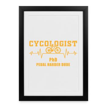 vététiste MTB Fun - Affiche encadrée (27 × 37 cm) - noir - Devant