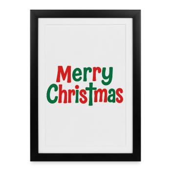 Merry Christmas Playful Text Art - Framed poster (27 × 37 cm) - black - Front