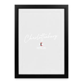 Charlottenburg - Berlin Flagge - Berliner Bär - Gerahmtes Poster (27 × 37 cm) - Schwarz - Vorne