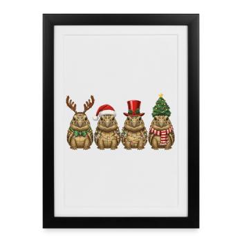 Greek Tortoise Christmas Light - Framed poster (27 × 37 cm) - black - Front