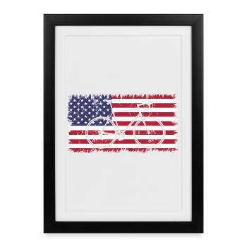 Cycling USA - Framed poster (27 × 37 cm) - black - Front