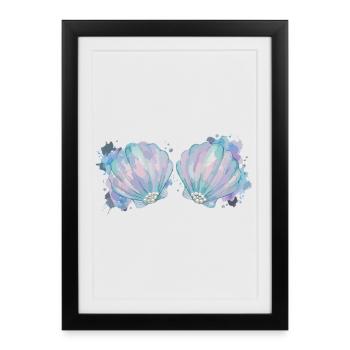 Carnaval des sirènes costumés Carnaval féminin - Affiche encadrée (27 × 37 cm) - noir - Devant