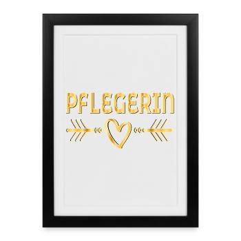 Heart, thank you, nurse - Framed poster (27 × 37 cm) - black - Front