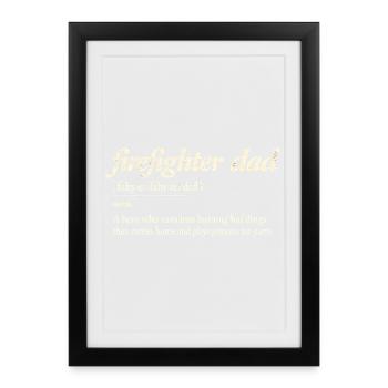 Firefighter Dad Dad Firefighter Hero Humor - Framed poster (27 × 37 cm) - black - Front