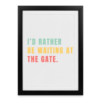 Je préférerais attendre à la porte - Affiche encadrée (27 × 37 cm) - noir - Devant