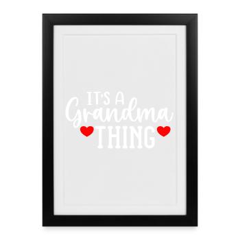 Grandma Thing Heart Design - Affiche encadrée (27 × 37 cm) - noir - Devant
