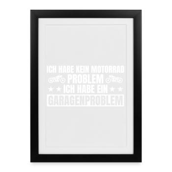 Motorcycle garage problem motorcyclist - Framed poster (27 × 37 cm) - black - Front