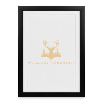 Härzbluetgraubünden - Framed poster (27 × 37 cm) - black - Front