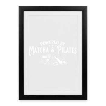 Matcha & Pilates : votre duo bien-être quotidien - Affiche encadrée (27 × 37 cm) - noir - Devant