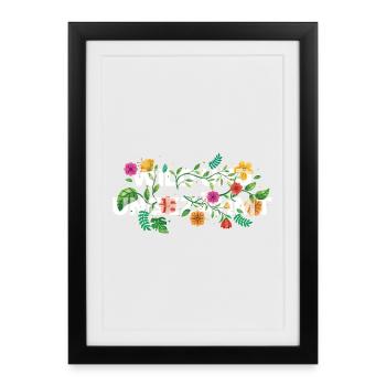 Sauvages et indomptés – Dicton des tendances florales - Affiche encadrée (27 × 37 cm) - noir - Devant