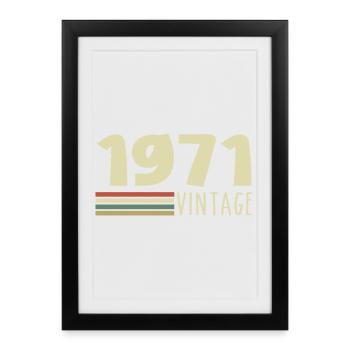 1971-Anniversaire-1971-retro-1971 - Affiche encadrée (27 × 37 cm) - noir - Devant