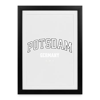 Souvenir de Potsdam, Allemagne pour hommes et femmes - Affiche encadrée (27 × 37 cm) - noir - Devant
