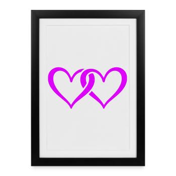 Herzen Symbol - Gerahmtes Poster (27 × 37 cm) - Schwarz - Vorne