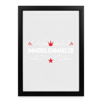 Immobilienmakler Beruf - Gerahmtes Poster (27 × 37 cm) - Schwarz - Vorne