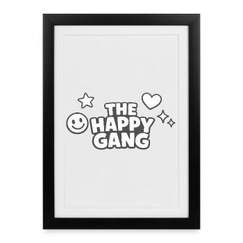 The Happy Gang – Happy Comic Style - Framed poster (27 × 37 cm) - black - Front