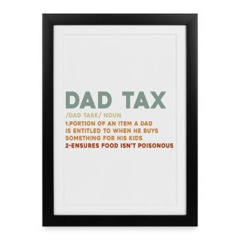 Taxe sur les donations pour les pères - Affiche encadrée (27 × 37 cm) - noir - Devant