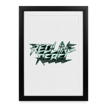 Redline Rebel : Design pour les passionnés de PS - Affiche encadrée (27 × 37 cm) - noir - Devant