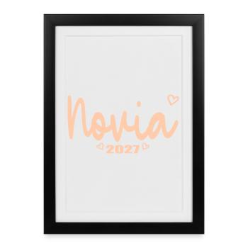 Mariée espagnole - Mariage 2027 - Affiche encadrée (27 × 37 cm) - noir - Devant