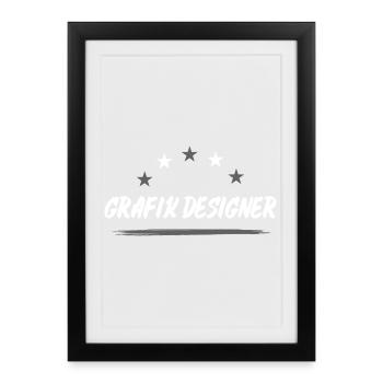 Grafik Designer Beruf - Gerahmtes Poster (27 × 37 cm) - Schwarz - Vorne