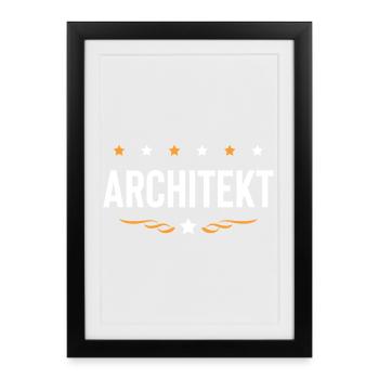 Architekt Beruf - Gerahmtes Poster (27 × 37 cm) - Schwarz - Vorne