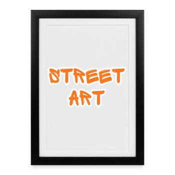Orange Graffiti Street Art - Framed poster (27 × 37 cm) - black - Front