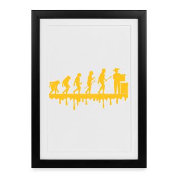 Cadeau apicole Vintage Beekeeper Evolution - Affiche encadrée (27 × 37 cm) - noir - Devant