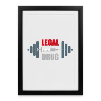 Humour de salle de sport Accro à la musculation - Affiche encadrée (27 × 37 cm) - noir - Devant