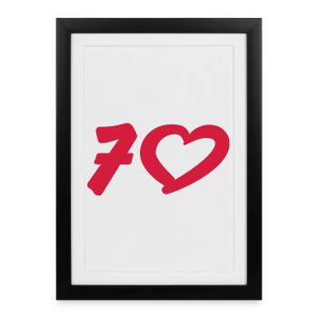 7 | 70 | Birthday | Geburtstag | Jubilee | - Affiche encadrée (27 × 37 cm) - noir - Devant