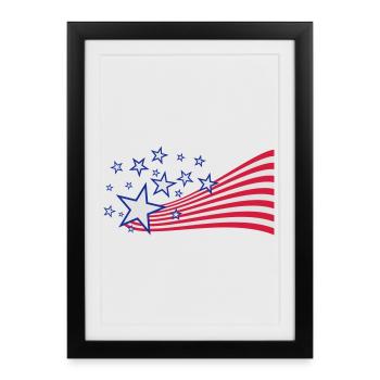 USA flag - Framed poster (27 × 37 cm) - black - Front