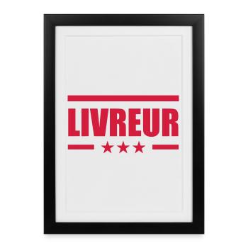 Livreur - Affiche encadrée (27 × 37 cm) - noir - Devant