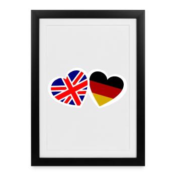 England and Germany Love - Framed poster (27 × 37 cm) - black - Front