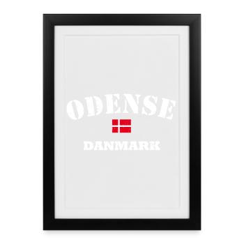Odense Danemark - Affiche encadrée (27 × 37 cm) - noir - Devant