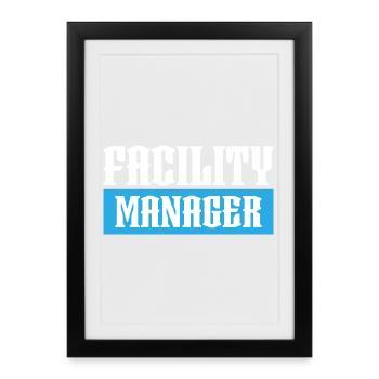 facility manager tshirt black - Framed poster (27 × 37 cm) - black - Front