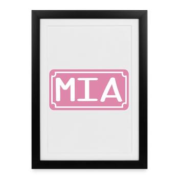 FIRST NAME MIA MAIDEN NAME - Framed poster (27 × 37 cm) - black - Front
