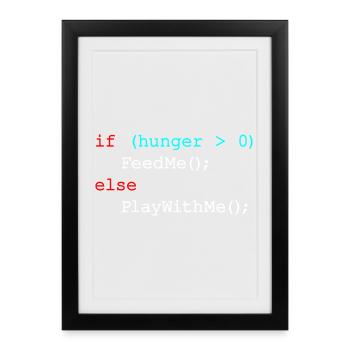 If hunger feed me else play with me - JavaScript - Framed poster (27 × 37 cm) - black - Front