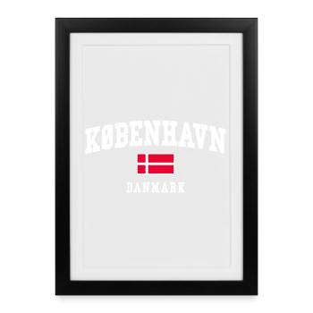 Denmark flag with bold arch - Framed poster (27 × 37 cm) - black - Front