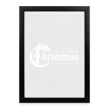 Bannière de Noël gothique - Affiche encadrée (27 × 37 cm) - noir - Devant