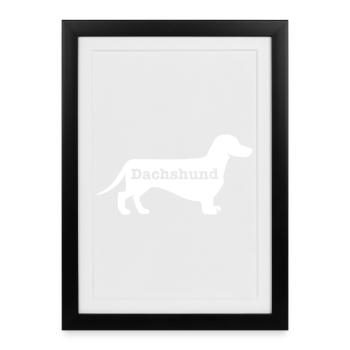 Dackel - Gerahmtes Poster (27 × 37 cm) - Schwarz - Vorne