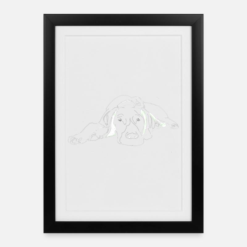 Pointer German Shorthair - Framed poster (27 × 37 cm) - black
