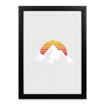 Silhouette de montagne de la crête du coucher de soleil - Affiche encadrée (27 × 37 cm) - noir - Devant